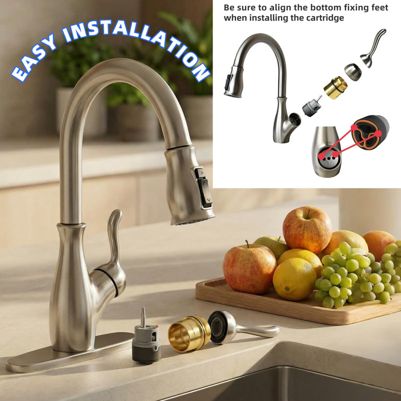 RP50587 Cartridge to Fix Leaks for Delta Single Handle Kitchen & Bathroom Faucets - Replacement for 36mm DIAMETER Seal Models, Includes RP51503 Bonnet Nut