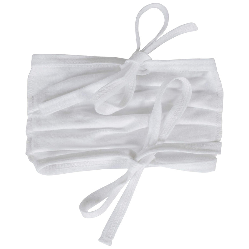 Gildan Unisex-Adult Reusable 3-Layer Tie On Cotton Face Mask (48 Pack) 48 Count (Pack of 1) White (48 Pack)