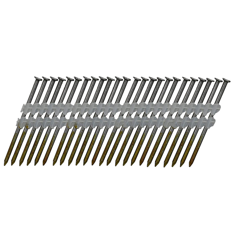 NuMax FRN.131-3B500 21 Degree 3" x .131" Plastic Collated Bright Finish Full Round Head Smooth Shank Framing Nails (500 Count)