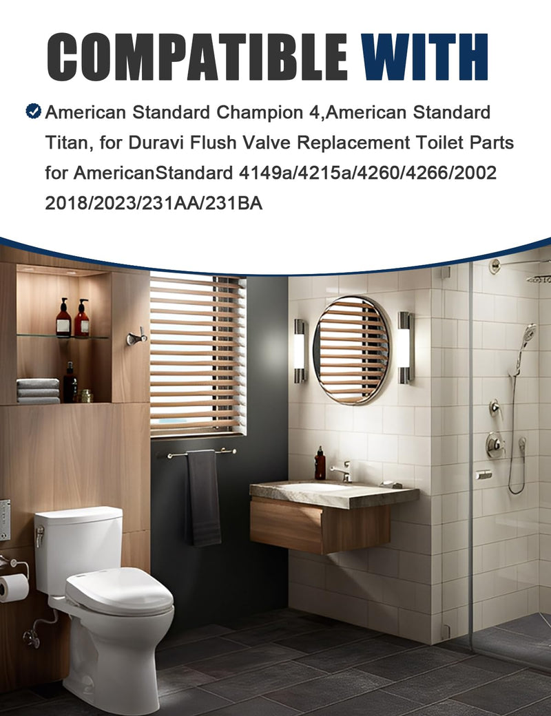 Toilet Flush Valve Fit for American Standard Champion 4/Titan/Duravit/Flush Valve Replace American Standard 4149a/4215a/4260/4266 Toilet Parts, Includes Flapper/Gasket/4PCS Bolt