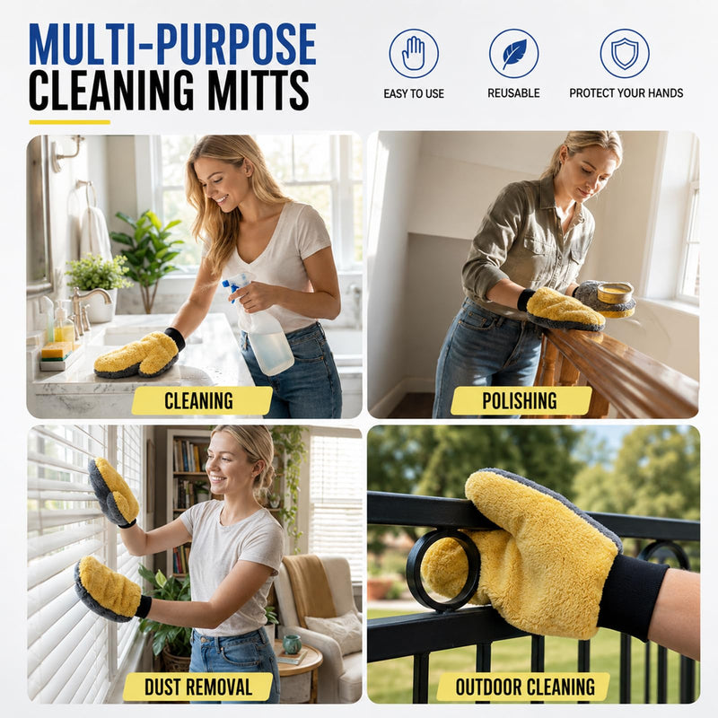 10 Pcs Paint Mitt Gloves Cleaning and Dusting Mitt with Thumb Painter and Decorating Gloves Reusable Coral Fleece Car Wash Mitt Deck Stain Applicator for Painter Decorators
