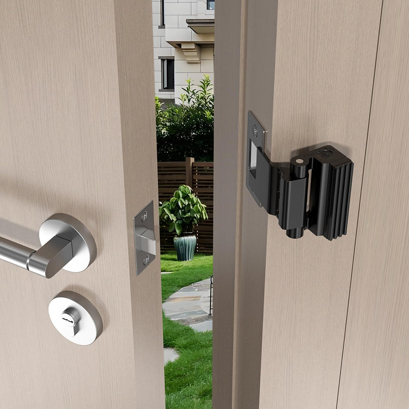 INIRET 2 Packs Black Adjustable Heavy Duty Zinc Alloy Portable Door Lock,Security Device for Enhanced Safety,for Home,Hotels,Travel,Apartments Prevents Unauthorized Entry,No Drill