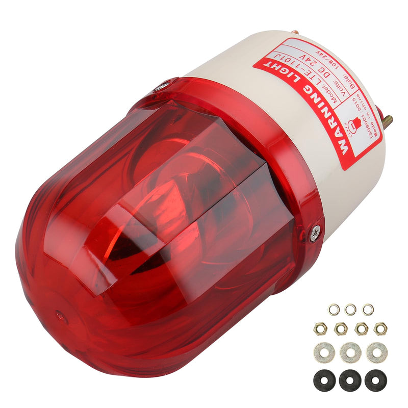 Baomain Warning Lamp Alarm Buzzer LTE-1101J DC 24V 10W Industrial Red Rotary Light