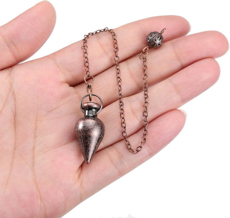 CrystalTears pendulum esoteric drop pendant with chain bronze pendulum made of copper spiritual dowsing dowsing rod for divination reiki healing meditation