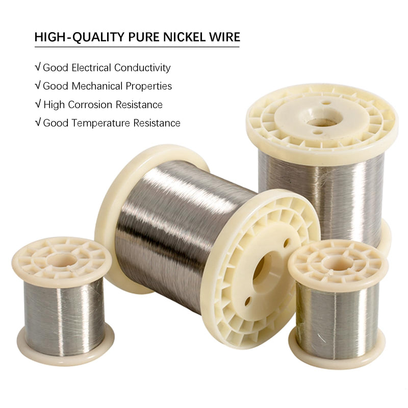 Pure Nickel Wire Diameter 0.05mm Length 5m/16.4ft, 99.9% Purity Nickel Wire for Manufacturing and Scientific Experiments