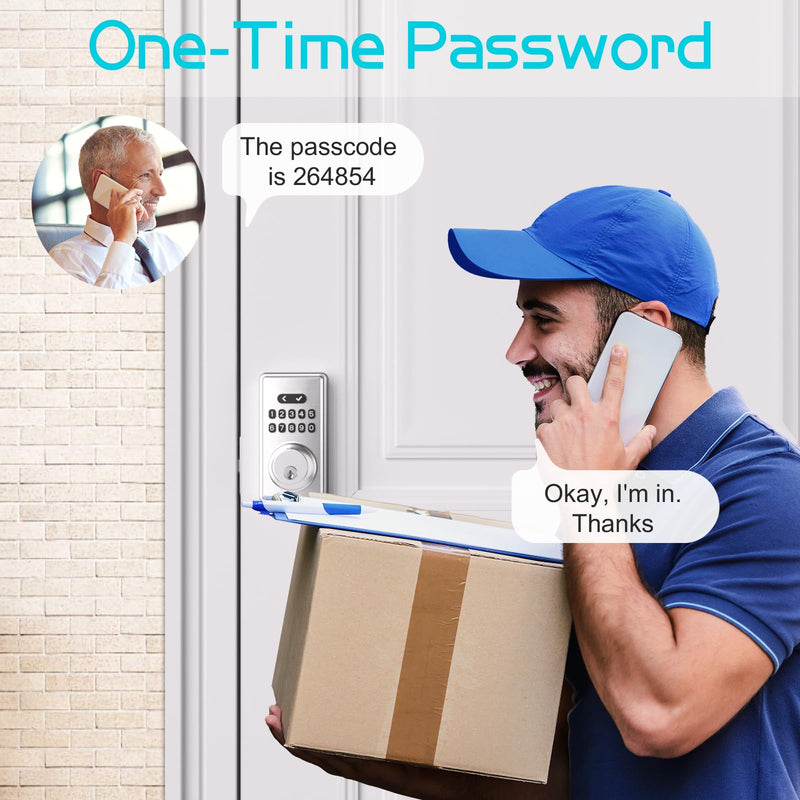 Keyless Entry Door Lock with Keypad, Deadbolt Smart Code Lock for Front Door with 2 Keys, Customizable User Codes, Auto Locking, Easy Installation