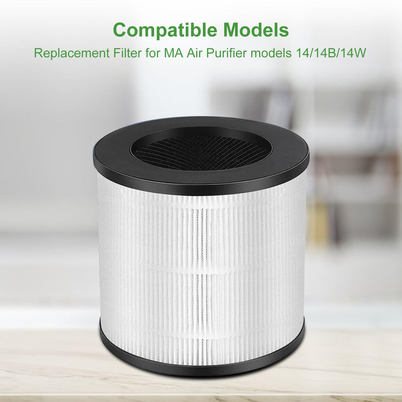 2 Pack Model 14 Replacement Filter for MA Air Puri-Fier Models 14/14B/14W 2Pack