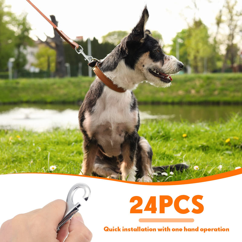 Therwen 24 Pcs Swivel Snap Hooks for Dog Leash Heavy Duty 2.76 Inch Flag Hooks Clasp Single Ended Clip Hooks Multipurpose Bolt Snap for Keychain Camera Strap Linking Pet Leash (Classic Style,0.59") 0.59" Classic Style - NewNest Australia