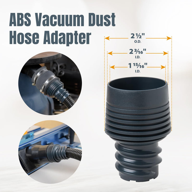 POWERTEC 70356 10 ft. Vacuum Hose Dust Collection Kit for Woodworking Power Tools, Wet/Dry Work Shop Vacuums, Miter Saw and Table Saw 3 fittings