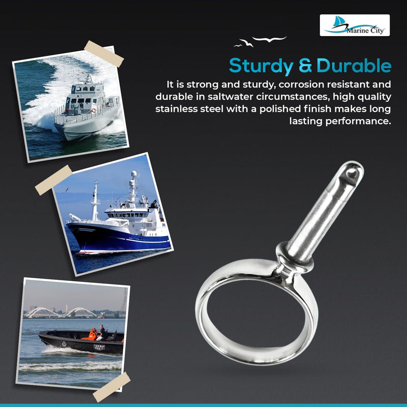 MARINE CITY Rowlock Oarlock 316 Stainless Steel Heavy Duty, Corrosion-Resistant, Ideal for Boats, Yachts, and Marines (2 Pcs) (Round Rowlock Oarlock)