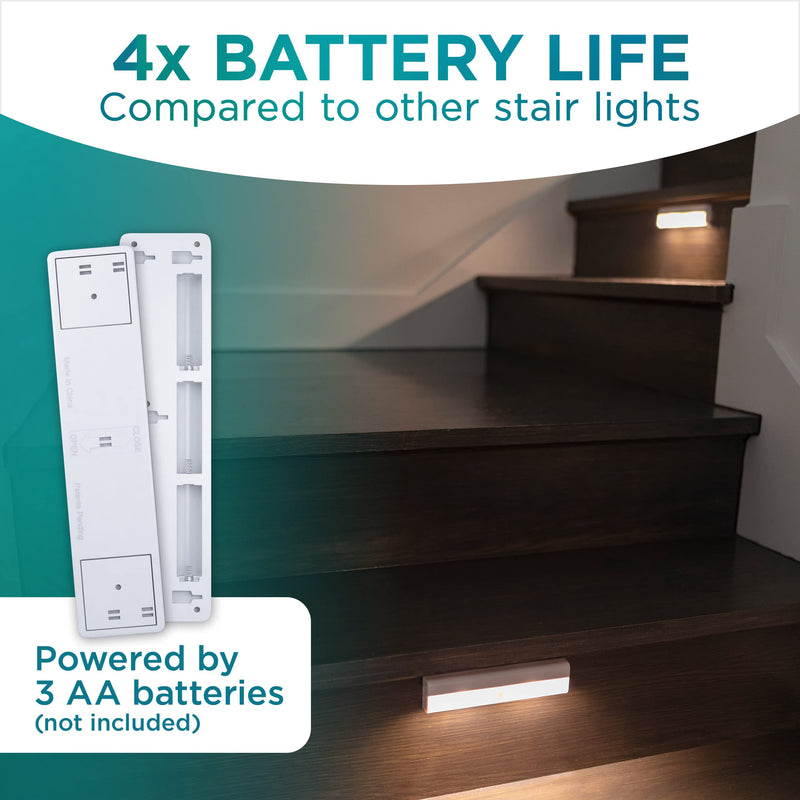 Brilliant Evolution Wireless LED Stair Lights 6 Pack - LED Motion Sensor Light - Closet Light - Battery-Operated Lights - Stick-On Lights - Motion-Activated Indoor Step Light - Motion Night Light