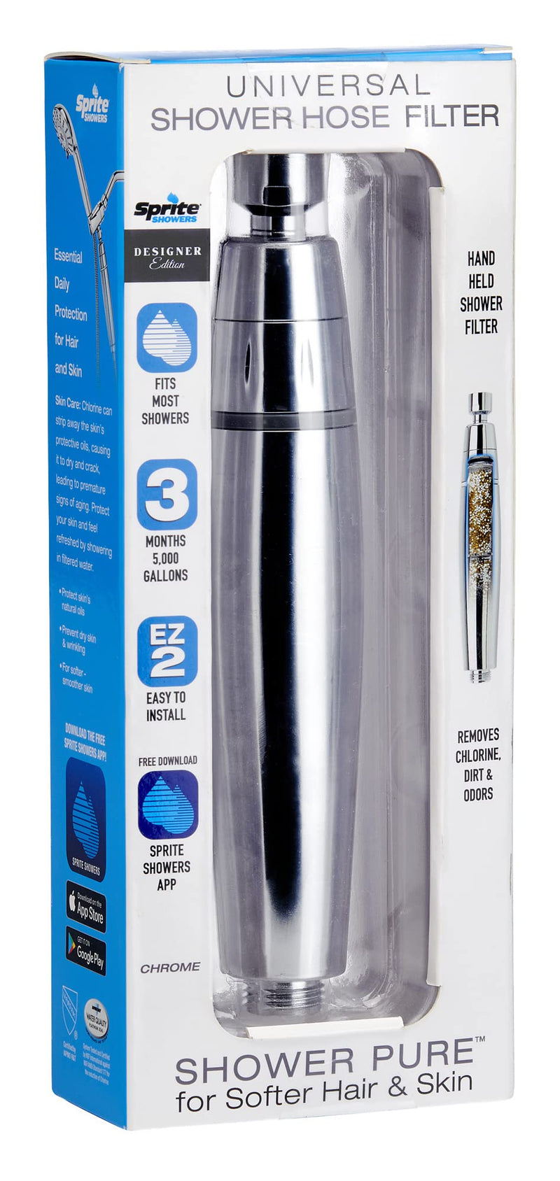 Sprite HF2-GD Shower Hose Filter 2 with HHC Filter Cartridge, Gold