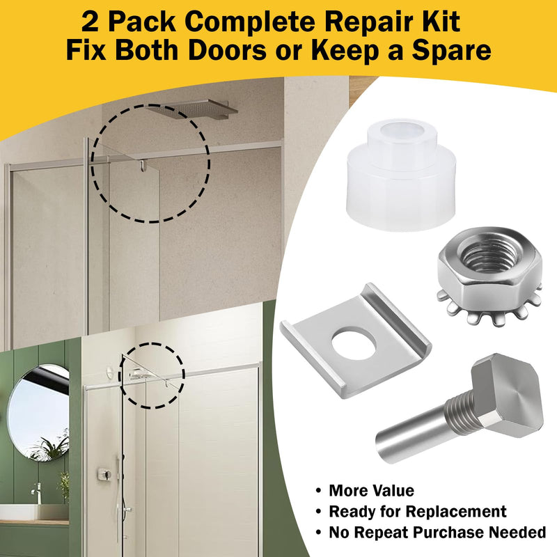 Shower Door Repair Kit– Shower Door Replacement Parts Compatible with SDPP01 SPB12 – for Framed & Frameless Shower Doors(2 - Piece