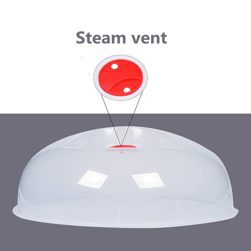 Large Microwave Cover for Food Easy Grip Microwave Splatter Cover Guard Lid with Steam Vent and BPA Free & 11.5 Inch, Dishwasher Safe red - NewNest Australia