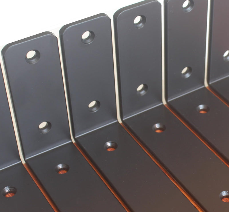 4 Pack - L 6" x H 4" x W1.5", 5mm Thick Black L Shelf Bracket, Iron Shelf Brackets, Metal Shelf Bracket, Industrial Shelf Bracket, Floating Shelf Bracket, Shelf Supports with Screws Black 4 Pack 6''x4''