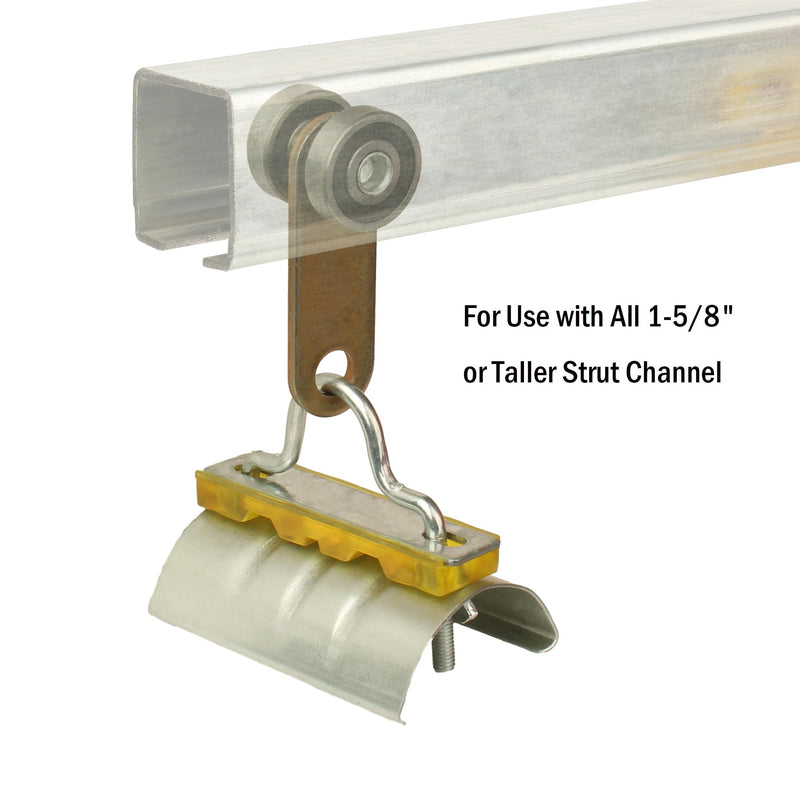 2 Wheel Trolley Assembly Rollers Cable Trolley System, Silent Two Bearing Trolley Assembly for Use with 1-5/8" Wide and All1-5/8"Or Taller Strut Channel （2pcs）