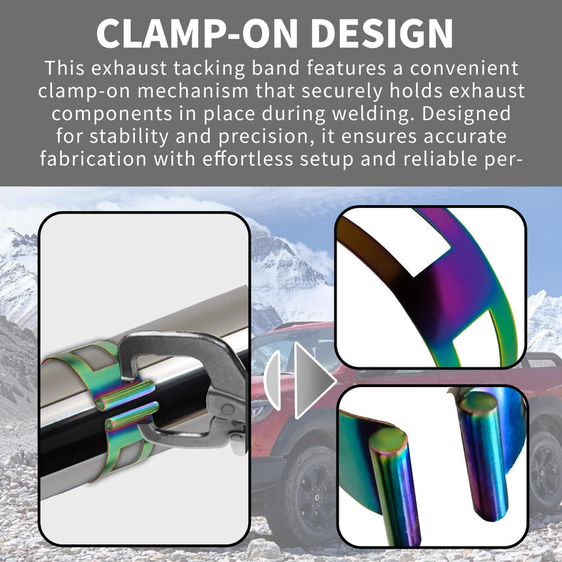Stainless Steel Exhaust Clamp Tacking Band Clamp-On For Welding (3.5inch) 3.5inch