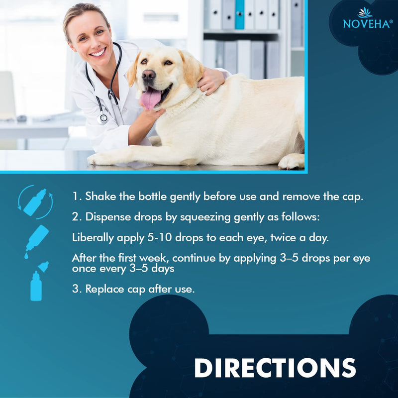 NOVEHA Pet Drops Wash – Gentle & Safe Cleansing for Dogs, Cats, Horses & Rabbits – 3x10mL