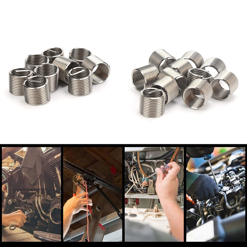 20Pcs Wire Thread Insert Stainless Steel Screw Bushing Repair Socket Kit M14x1.5x1.5D Wire Screw Sleeve Thread