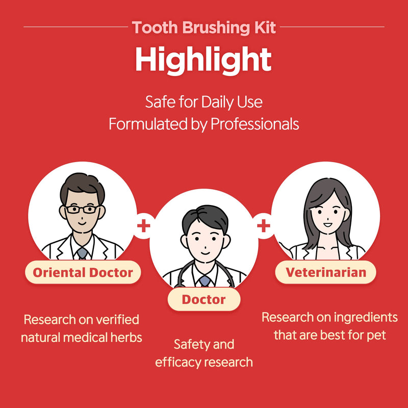 JAYU PET Firm Bristles Tooth Brushing Kit - Dental Gel 1ea + Dental Care Brush 1ea | Teeth Cleaning & Breath Freshener, Removing Plaque and Tartar, Pet Dental Hygiene, Dog Easy Teeth Brushing