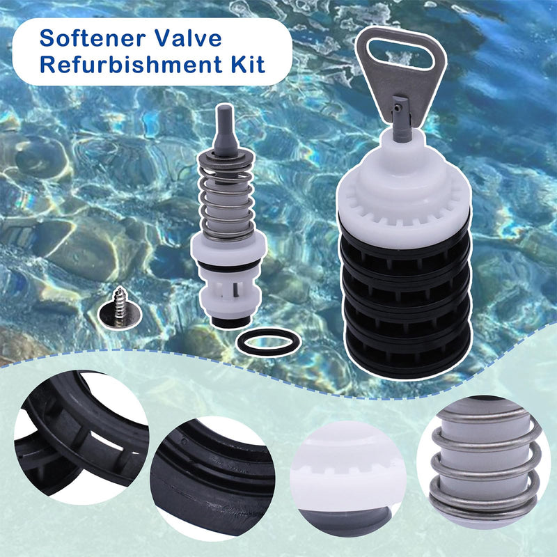 Softener Valve Refurbishment Kit Compatible with Fleck 5600,Includes Softener Main Piston 60102-00,Seals and Spacers 60125,Screws,Brine Piston 60032,And lower brine seal