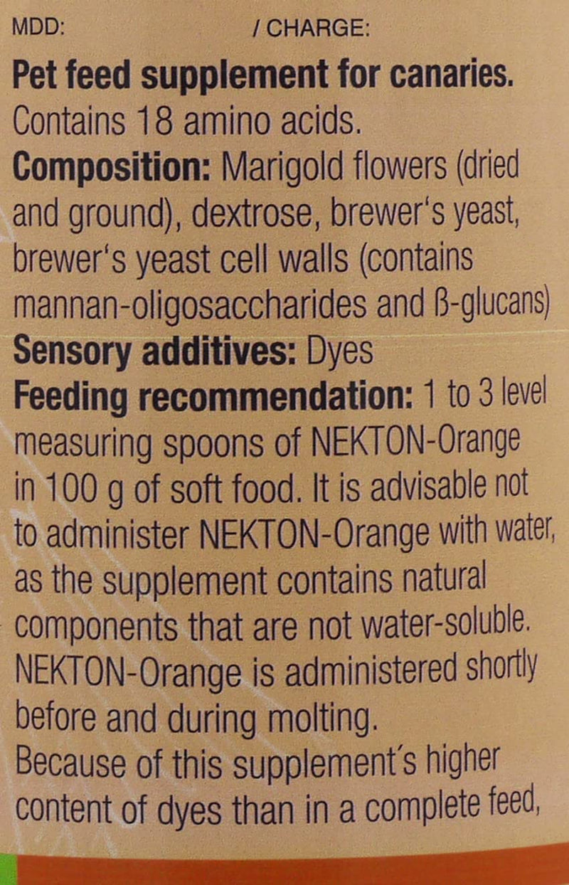 Nekton-Orange to Enhance Orange Color in Birds 140g / 5oz 140gm / 5oz - PawsPlanet Australia