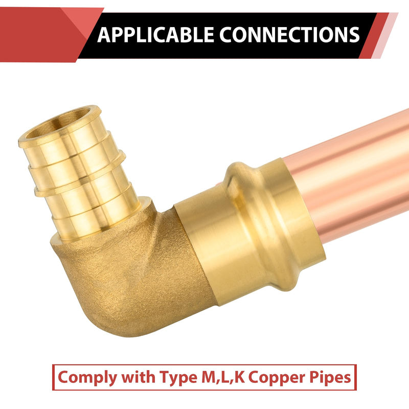 10Pcs EFIELD 3/4" Copper Press x 3/4" PEX-A Expansion Elbow(PRESS097-10) 10