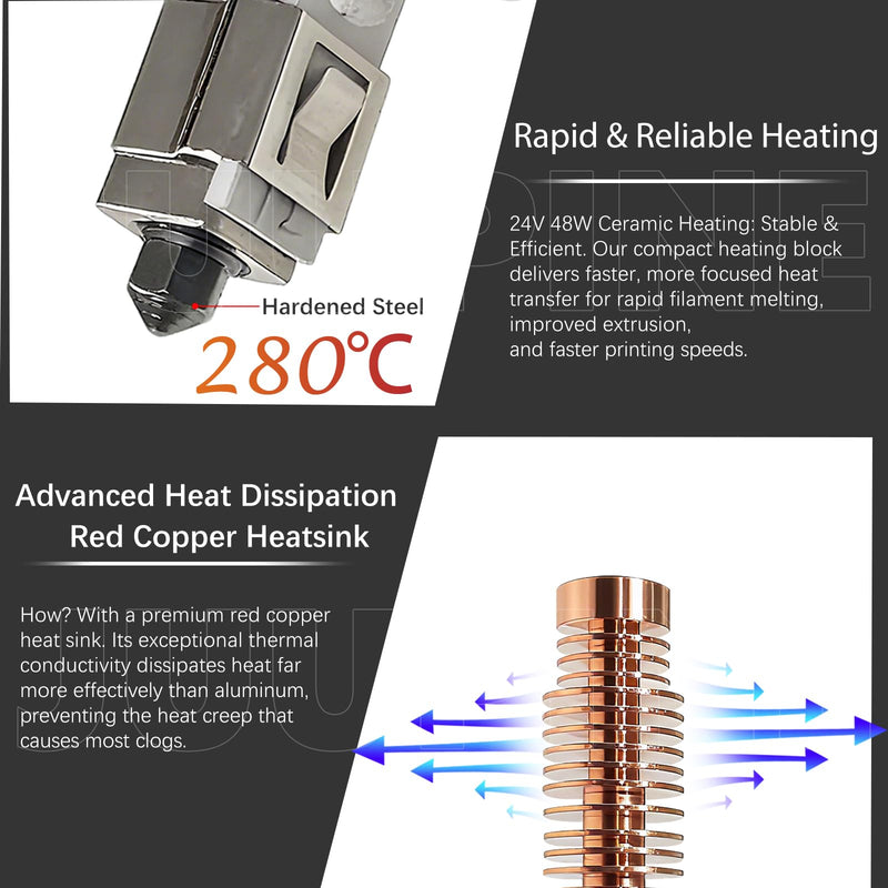 4 PK 0.25+0.4+0.6+0.8mm Hotend for Flashforge Adventurer 5M/5M Pro Hotend Adventure 5M Nozzle Ceramic Heating & Hardened Steel Quick-Detachable for AD5M Nozzle for Flashforge ad5m Accessories