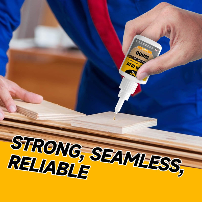 Wood Super Glue Liquid, Clear Instant Cyanoacrylate Adhesive for Wood Crafts Repair Woodworking, All Purpose CA Glue for Shoe Ceramic Plastic Leather Glass Model Metal Pottery Aquarium Porcelain Stone 30g-Thin Wood Glue