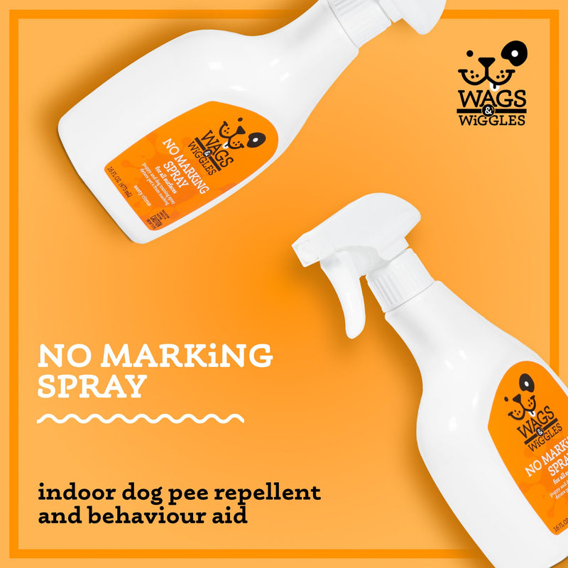 Wags and Wiggles No Marking Deterrent Training Spray for Dogs - Indoor Dog Pee Repellent, Anti-Marking Behavior Correction Spray for Puppies and Adult Dogs, 16 Fl Oz Citrus Zesty 16 Fl Oz (Pack of 1)