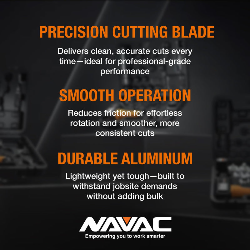 NAVAC NTC12 Tube Cutter | 1/8" to 1-1/4" Outside Diameter | 2 Sharp Cutting Blades | Ball Bearing Feature | Aluminum Alloy Copper Tube Cutter | 1 Year Warranty 1-1/4 Max OD