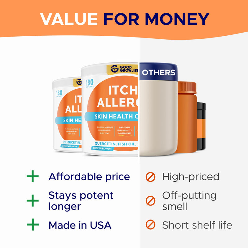 Dog Allergy + Mobility Bundle - Anti-Itch Skin & Coat + Hip & Joint Support - w/ Omega 3, Glucosamine, Chondroitin & MSM - Itching & Paw Licking Relief + Joint Pain Aid - 300 Chews - Made in USA - PawsPlanet Australia