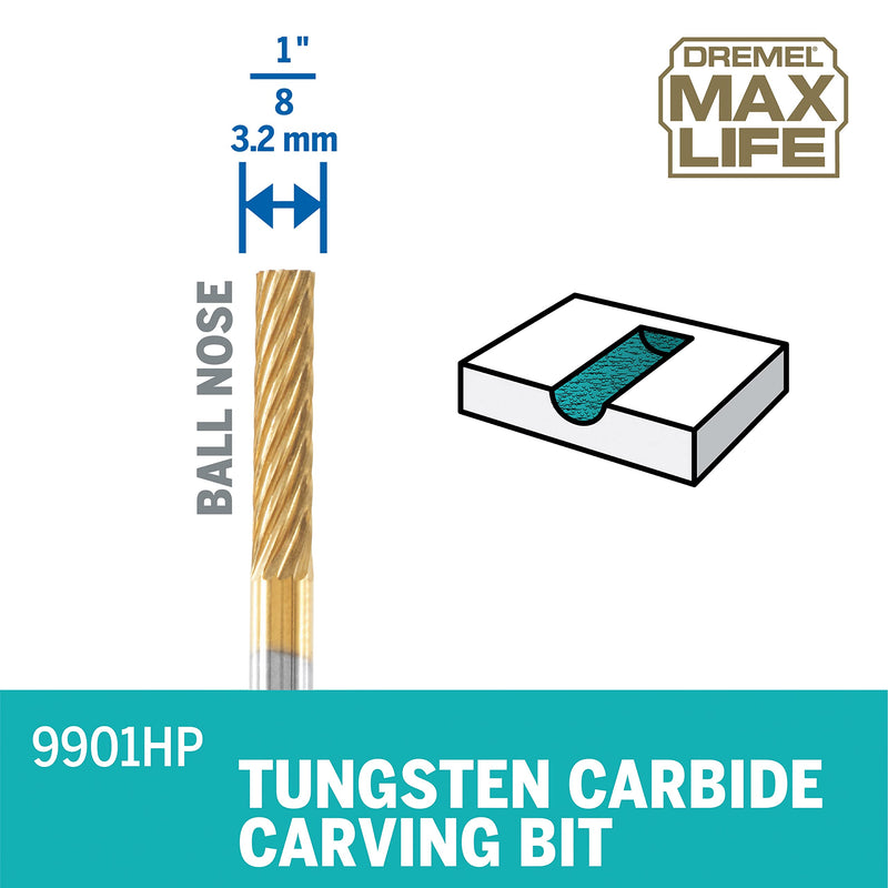 Dremel Max Life 9901HP 1/8" (3.2mm) Tungsten Carbide Rotary Carving Bit