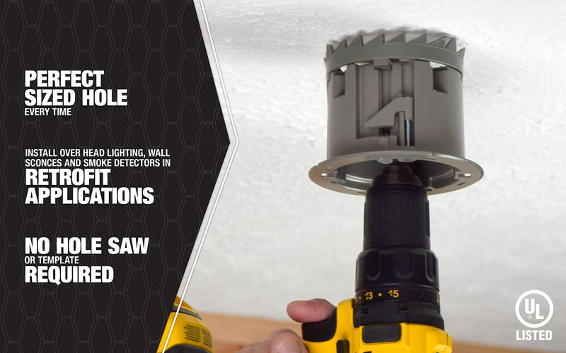Southwire -MSBST250 Fixture and Ceiling Electrical Box Smart Box Shark Tooth with Hole Saw Supports 6 lb