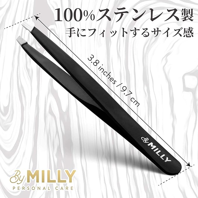 By Milly Tweezers, Precision at Angles, 100% Stainless Steel, Professional Craftsman Specifications, Long Seller Product, Eyebrows, Unwanted Hair, Tweezers, Non-Stress Hair Removal, Unisex, Unisex - NewNest Australia