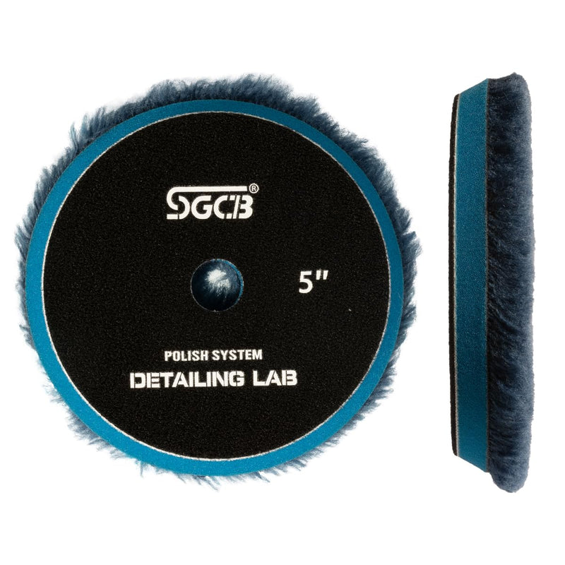SGCB Pro 6" Wool Buffing Pads 3Pcs - Coarse, Medium, Light Cutting Car Wool Polishing Pads for 6 Inch Car Polisher Compounding 6“ Set