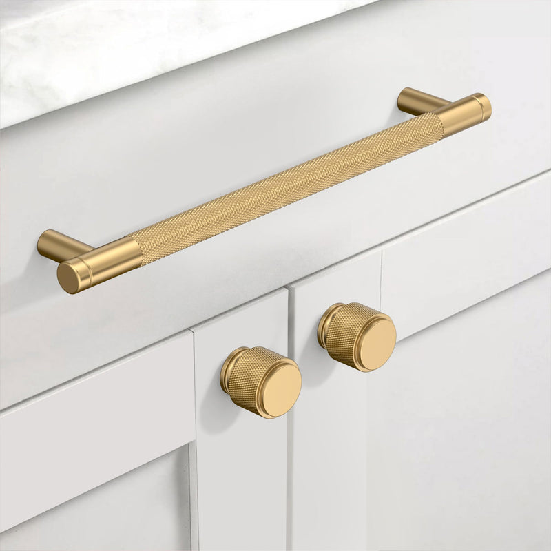 Champagne Bronze Knurled Cabinet Handles Kitchen Pulls 10 Inch 10 Pack Champagne Bronze 10" Hole Center