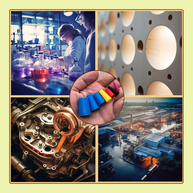 80PCS 7 Sizes Silicone Plug Set, Silicone Rubber Tapered Plugs 1/16" to 1/2" High Temperature Resistant Hole Plugs for Industrial Powder Coating Plugs Spraying (80PCS) 80