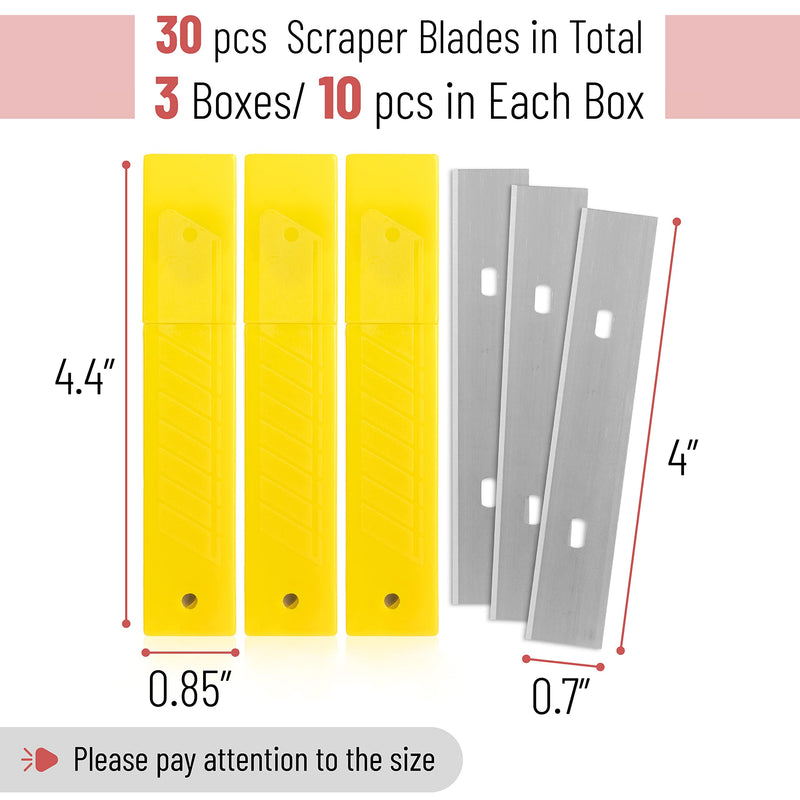 Bates- Replacement Scraper Blades, 4 Inch, 30 Pcs, Scraper Blades, Floor Scrapper Blade, Replacement Razor Blades, Carbon Steel Razor Blades, Paint Scraper Blades, 4 Inch Scraper Blades