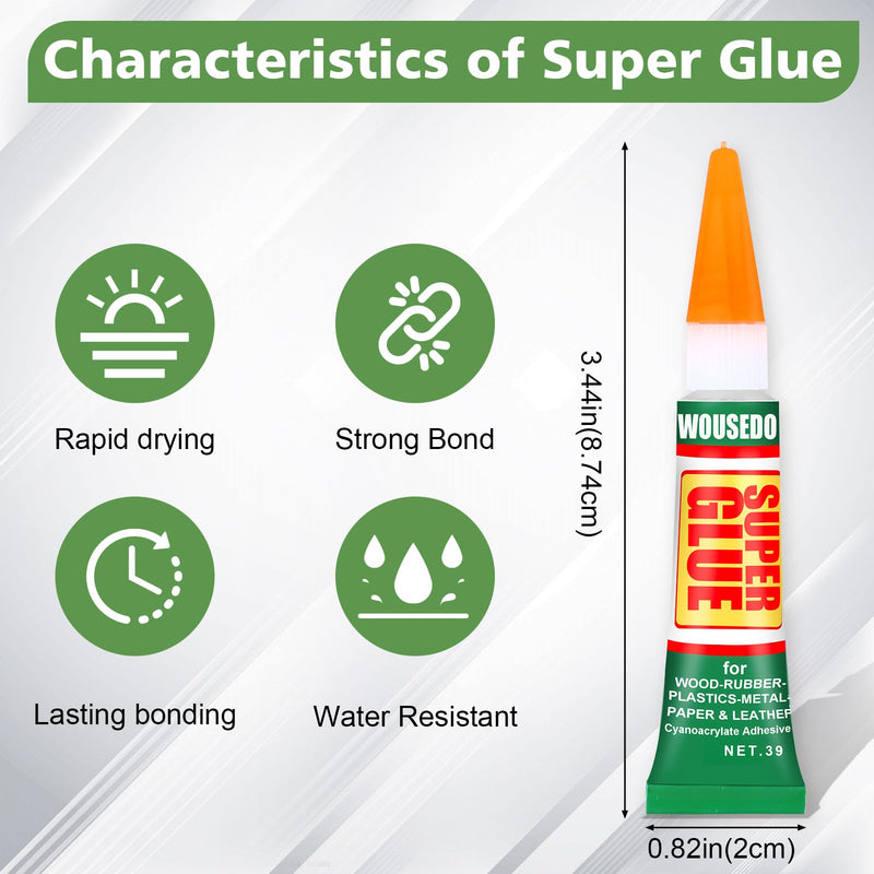 12 X 3g Super Glue Clear, Strong Adhesive,Super Glue Fast Drying Cyanoacrylate Glue for Wood,Rubber,Leather, Plastic, Metal, Rhinestone Jewelry, DIY Crafts… 12 X 3g
