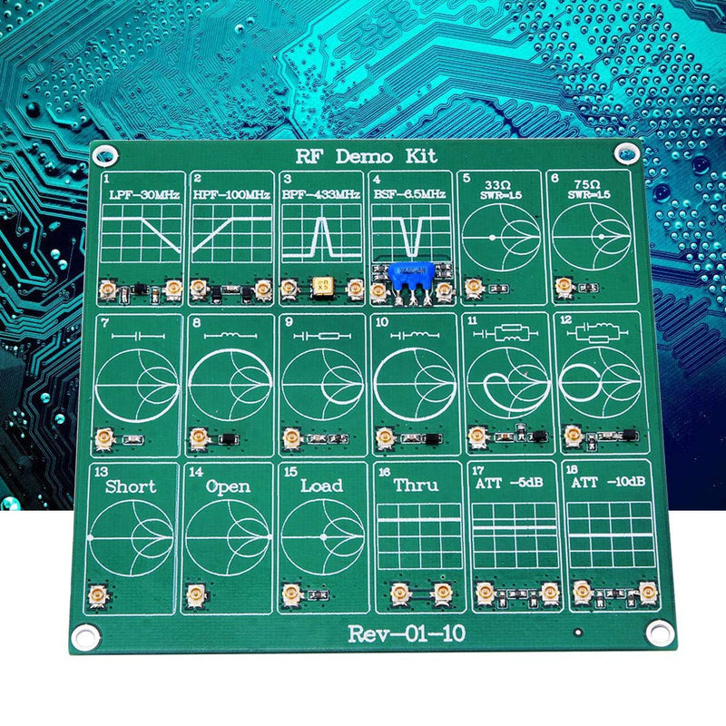 RF Demo Kit, Radio Frequency Test Board with 18 Functional Modules for Learning Vector Network Analyzer Antenna Analyzer Test Calibration Learning