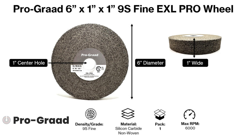 EXL PRO Convolute Deburring Polishing Wheel - 6" x 1" x 1" 9S Fine Silicon Carbide - Professional Grade - Metal Deburring, Finishing and Polishing Wheel - 94905-1 Pack