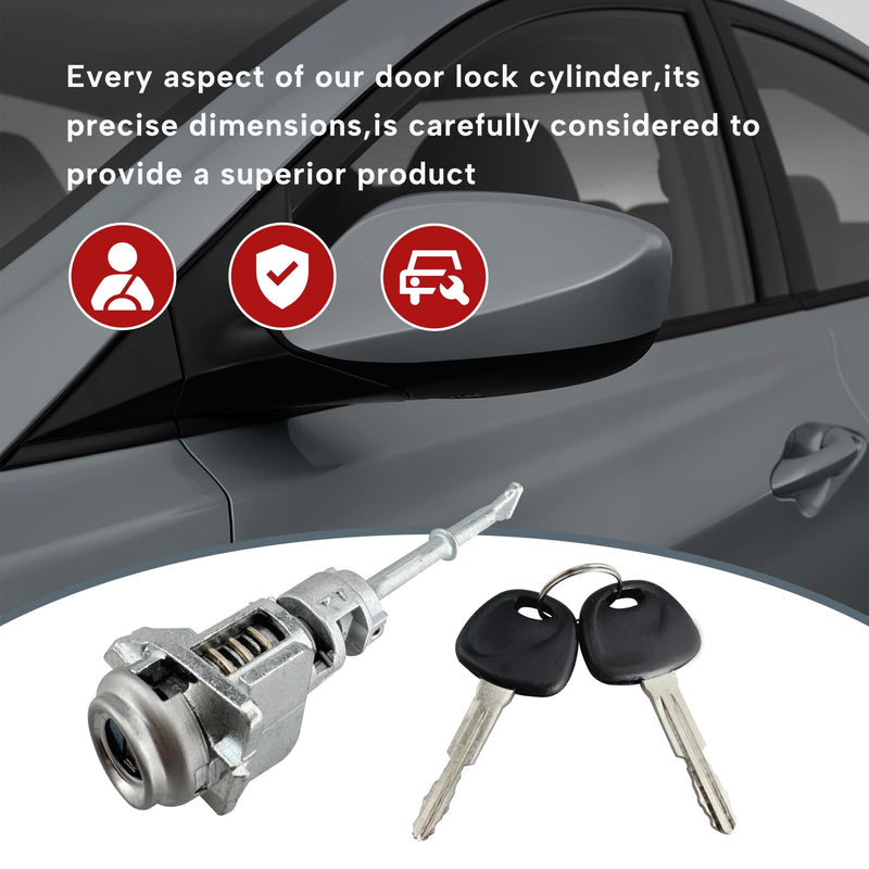 Door Lock Cylinder 2 Keys Fit for Hyundai Elantra 2017 2018 2019 2020 Replace 81970-F2B00 81970F2B00 Lock Core Cylinder Metal Steer Lock