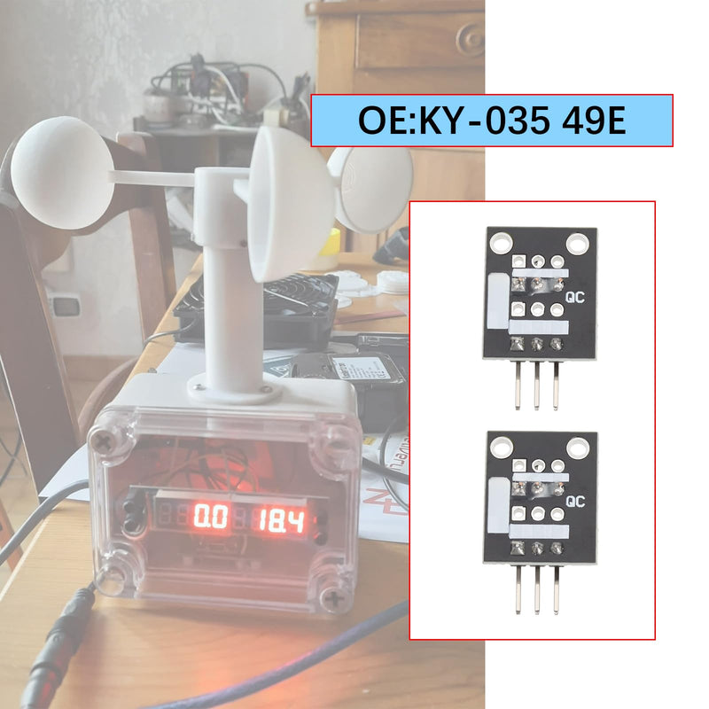 SING F LTD 10pcs Hall Effect Magnetic Sensor Module KY-035 3.3 V-5 V Digital Voltage Signal Analog Module Compatible with A-rduino PIC AVR Smart Car