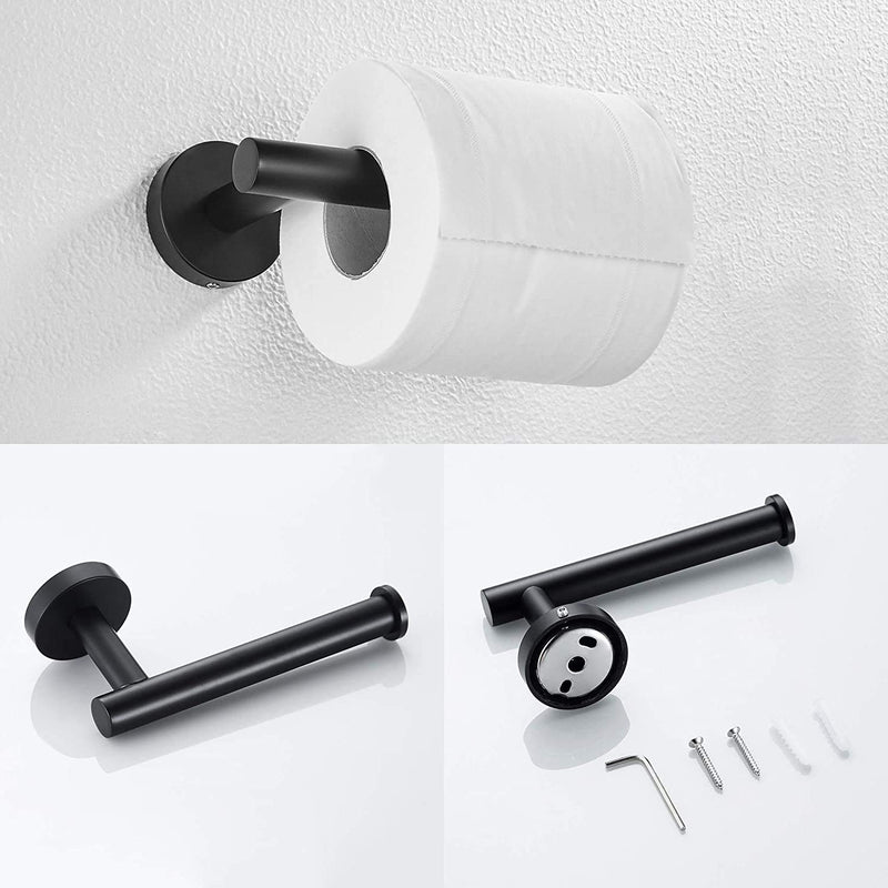 3 Pieces Bathroom Kit Accessories Set Restroom Towel Holder Toilet Paper Holder and Hook Set SUS 304 Stainless Steel Bathroom Hardware Set (Matte Black)