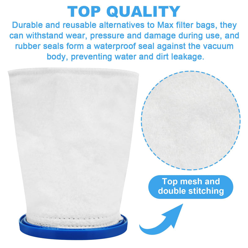 Micro-Filter Bags, X-treme Multilayer Filter Bag Fits for Pool Blaster Max, iVAC C2, iVac 250, Volt FX-4, Catfish Ultra, and Jacuzzi JPV200 Handheld Pool Vacuums - 4 Pcs