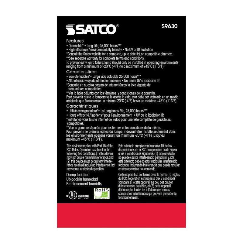 Satco 6.5 Watt LED Reflector Light Bulb; R20; 2700K Warm White; 525 Lumen; 120 Volts; Dimmable (6 LED Light Bulbs)
