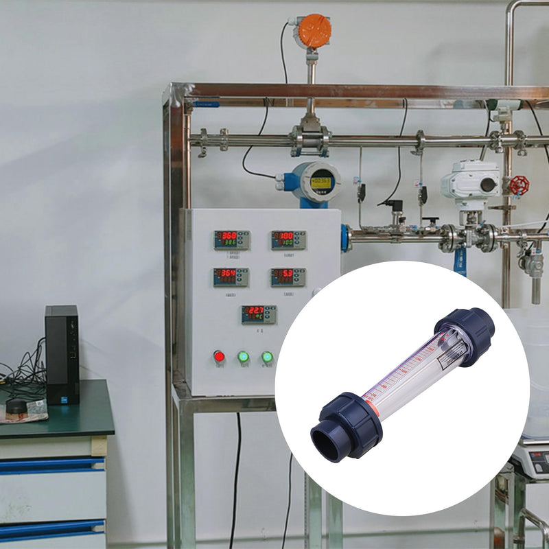 Inline Liquid Flowmeter, Fluids Flowmeter with AS Plastic Cylindrical Body Works with DN25 1" Pipe Connection (250~2500L/H) 250~2500L/H