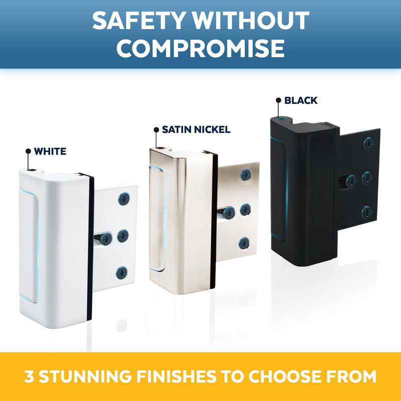 Dwell+Good Door Locks (2-Pack) - Easy To Install Aluminum Home Security Door Locks for Front Door - Child Proof Door Lock for Kids Safety - Withstand 800 lb of Force & Tamper Proof Top Door Lock Latch 2 Pack Black - NewNest Australia