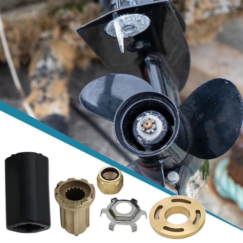 Mercury Prop Hub Kit, 835257Q1 Hub Kit 835257K1 Mercruiser Alpha One Propeller Replacement Quicksilver Brass Material, for 40-60 HP CT, 70-250 HP, Force 90-120, Verado 150-300
